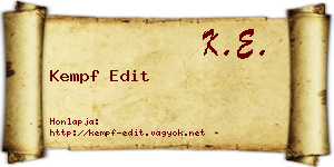 Kempf Edit névjegykártya